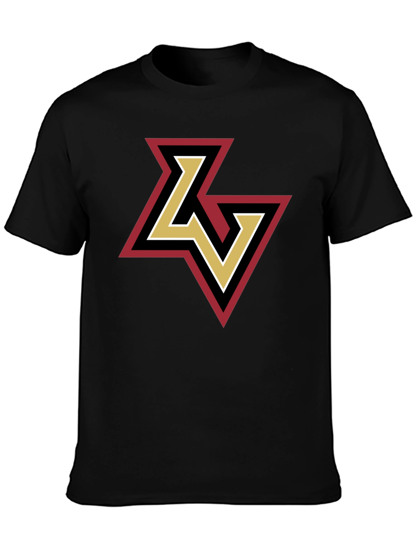 LV Logo Tee - Stylish Black Cotton Graphic T-Shirt