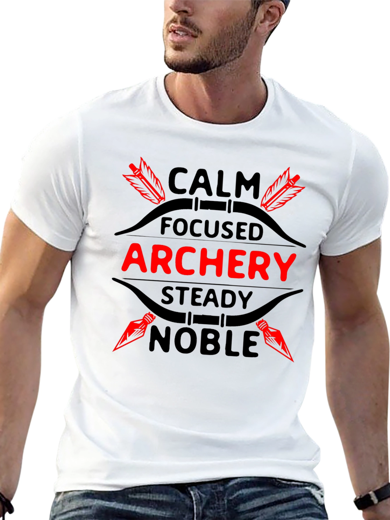 Archery T-Shirt: Calm Focused Noble Design