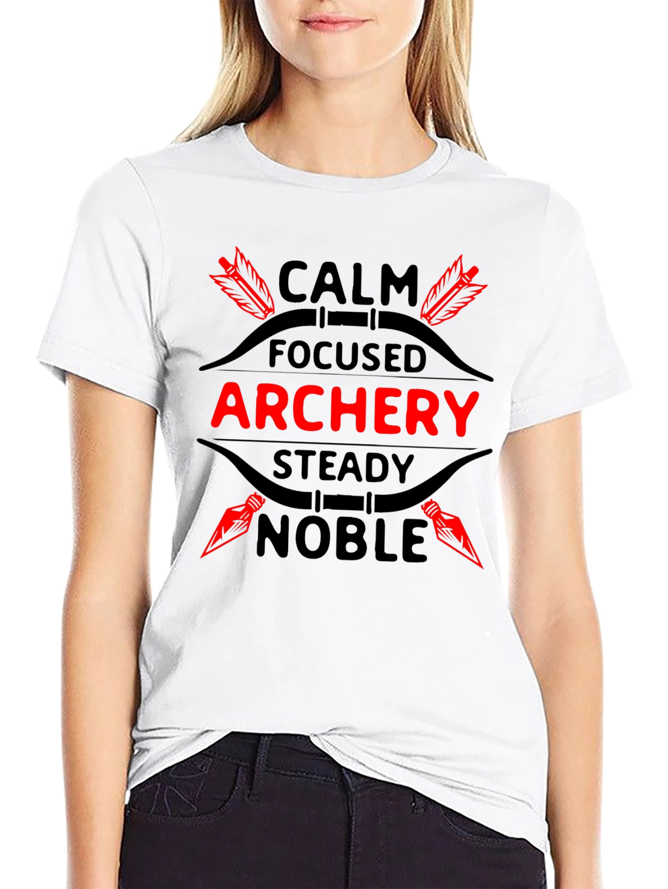 Archery T-Shirt: Calm Focused Noble Design