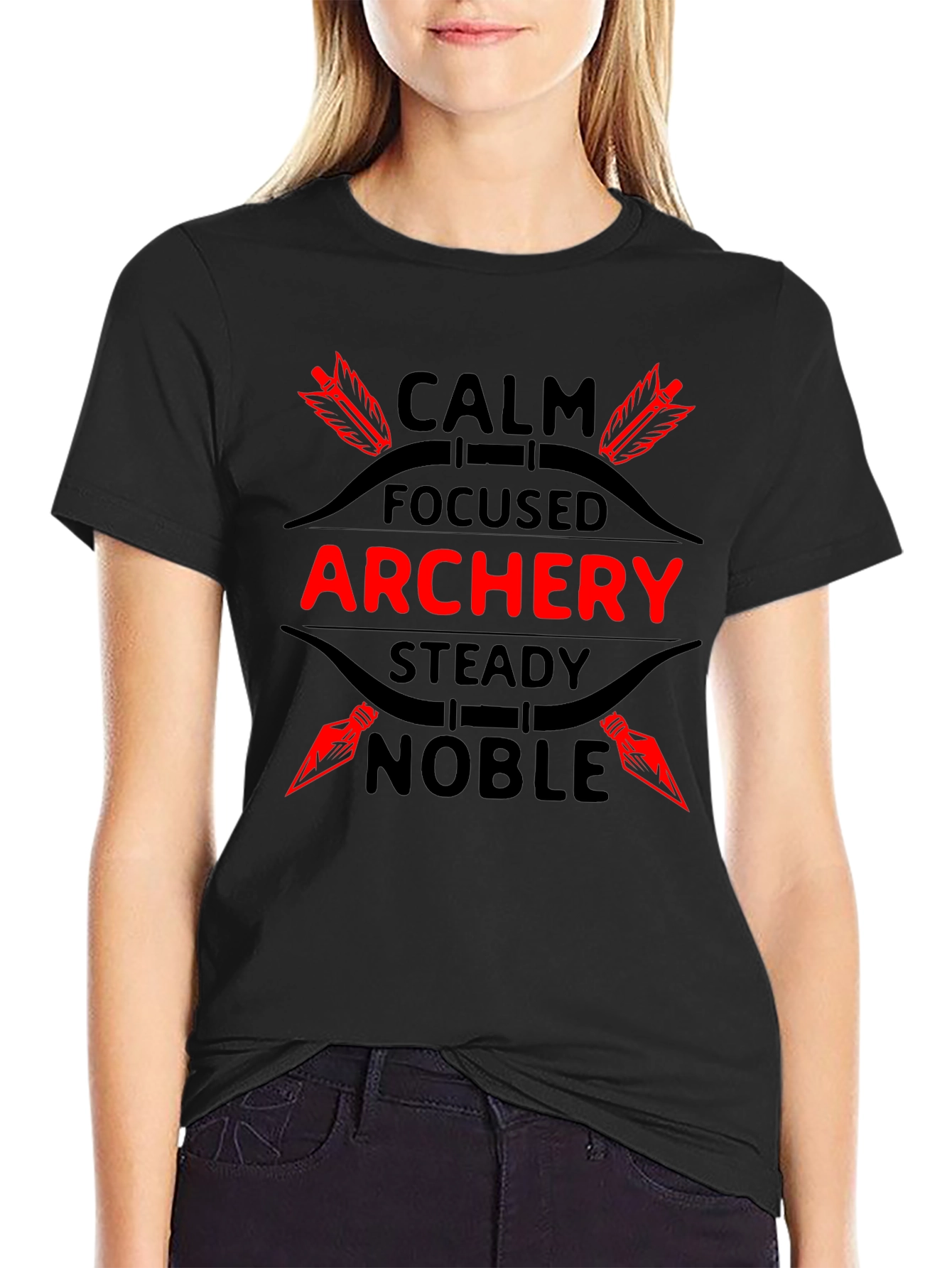 Archery T-Shirt: Calm Focused Noble Design