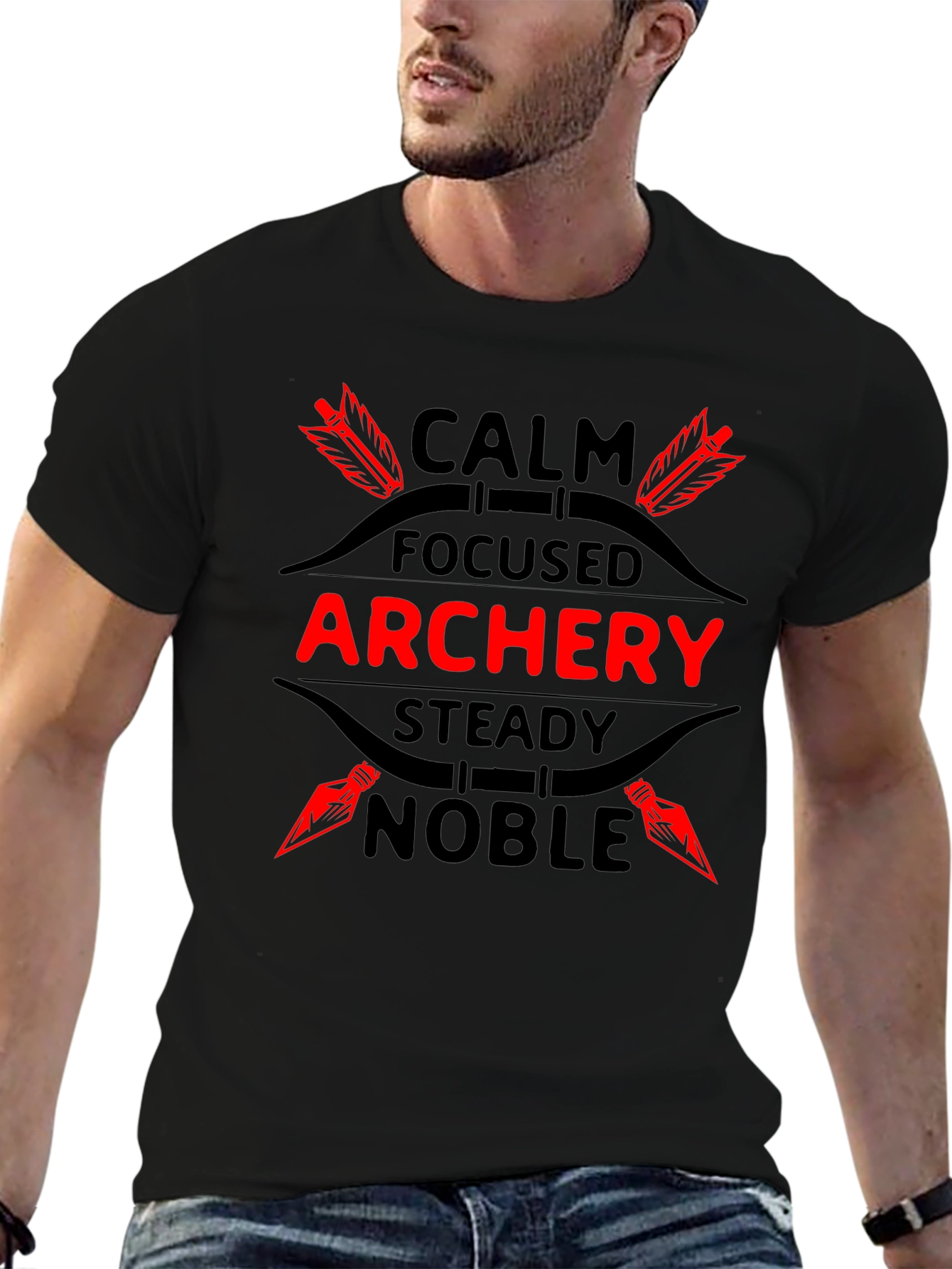 Archery T-Shirt: Calm Focused Noble Design
