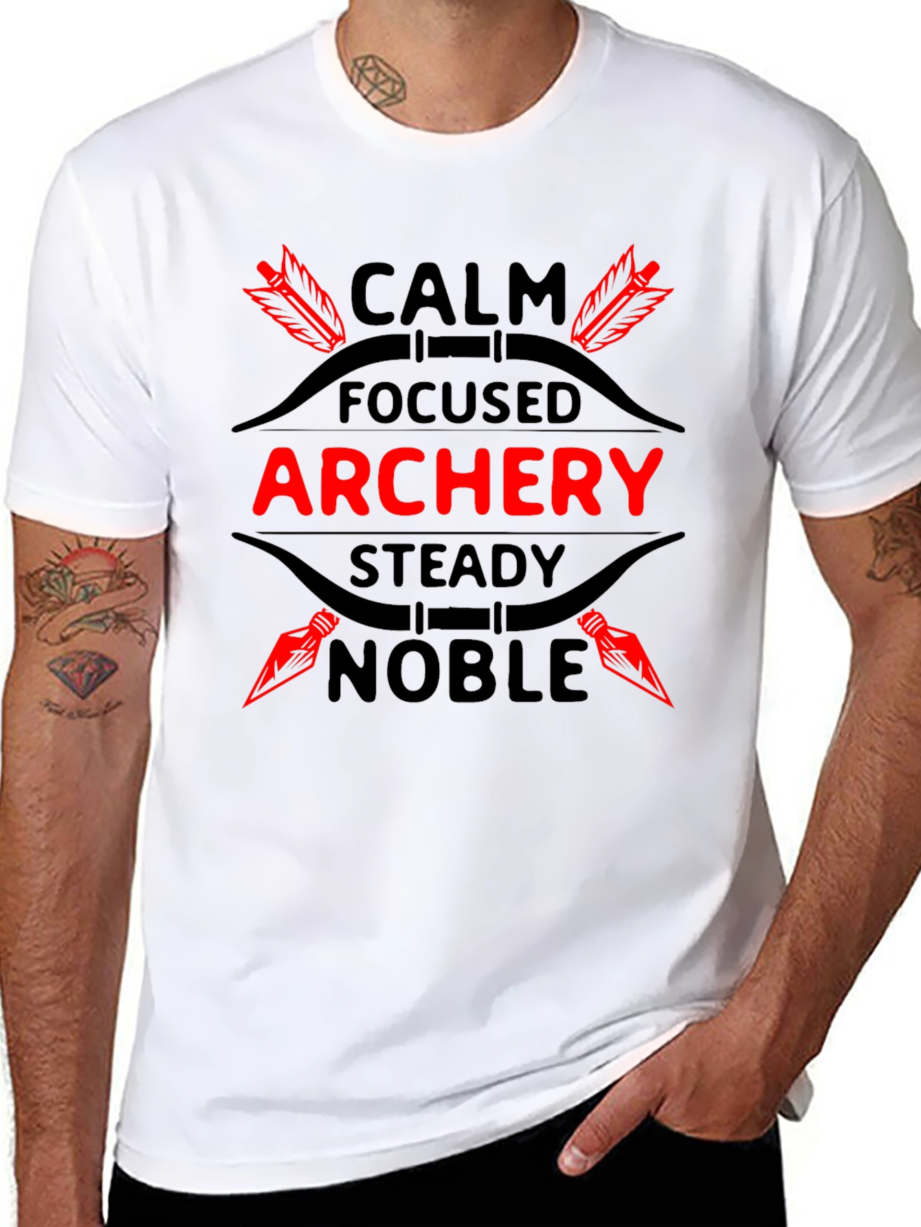 Archery T-Shirt: Calm Focused Noble Design