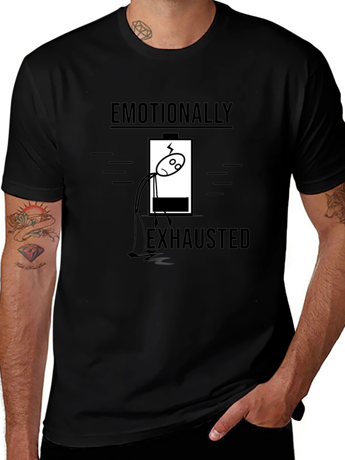 Emotionally Exhausted Graphic Tee - Funny T-Shirt