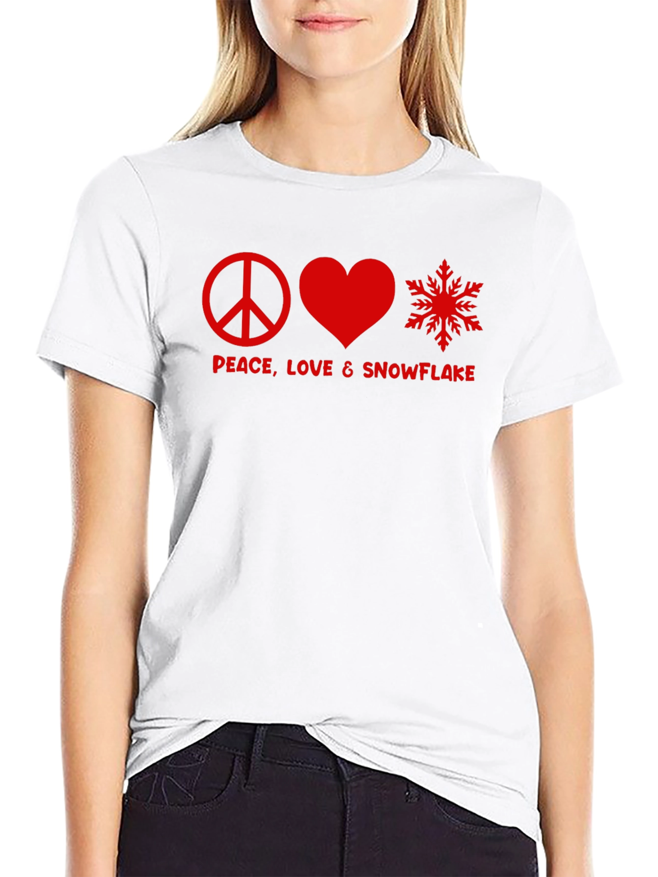 Peace Love & Snowflake Graphic Tee