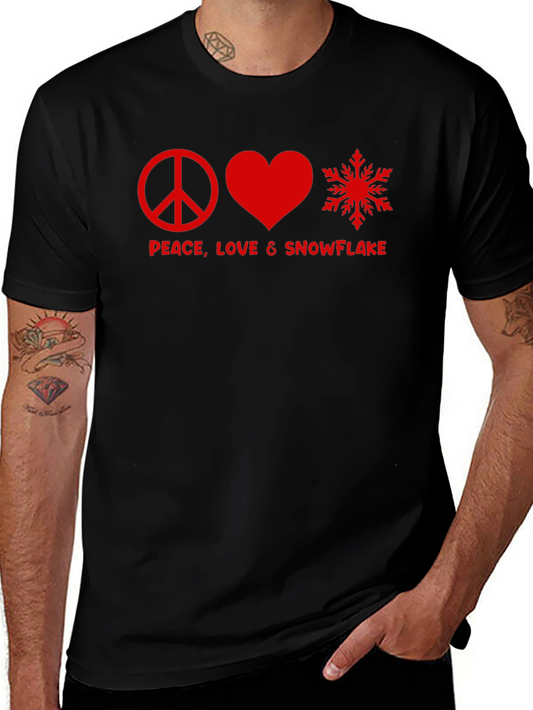 Peace Love & Snowflake Graphic Tee