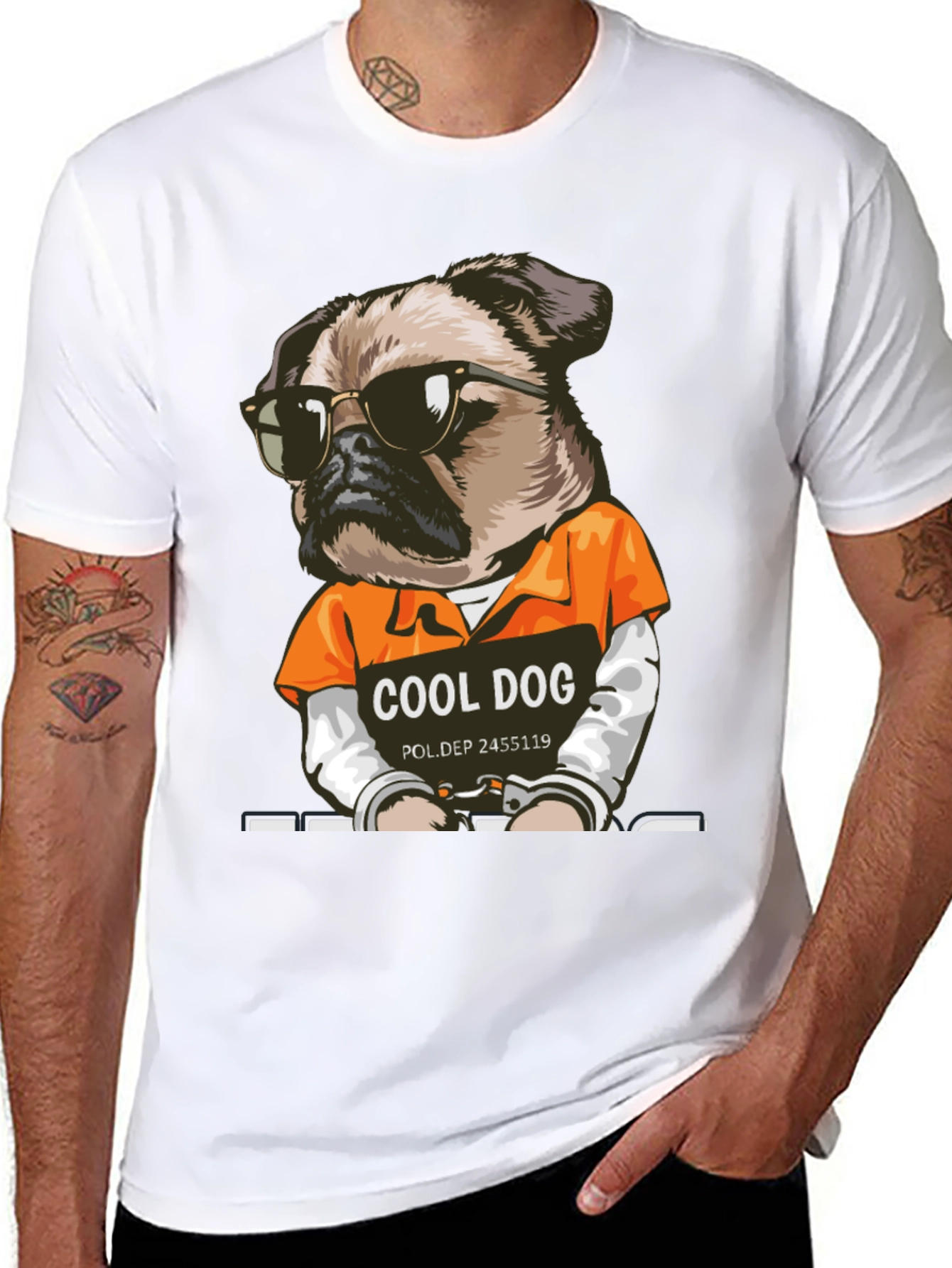 Cool Dog Inmate Graphic T-Shirt