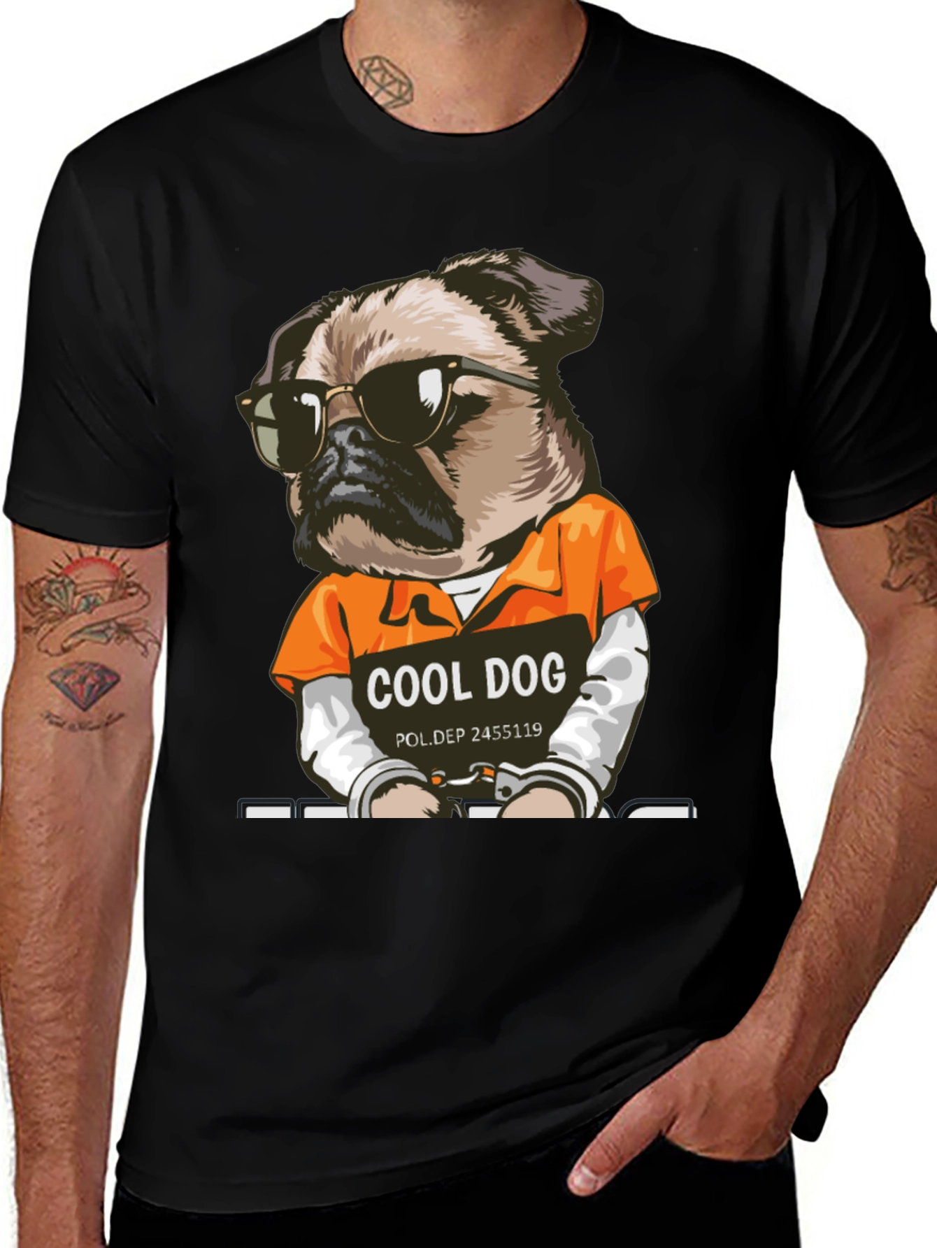 Cool Dog Inmate Graphic T-Shirt