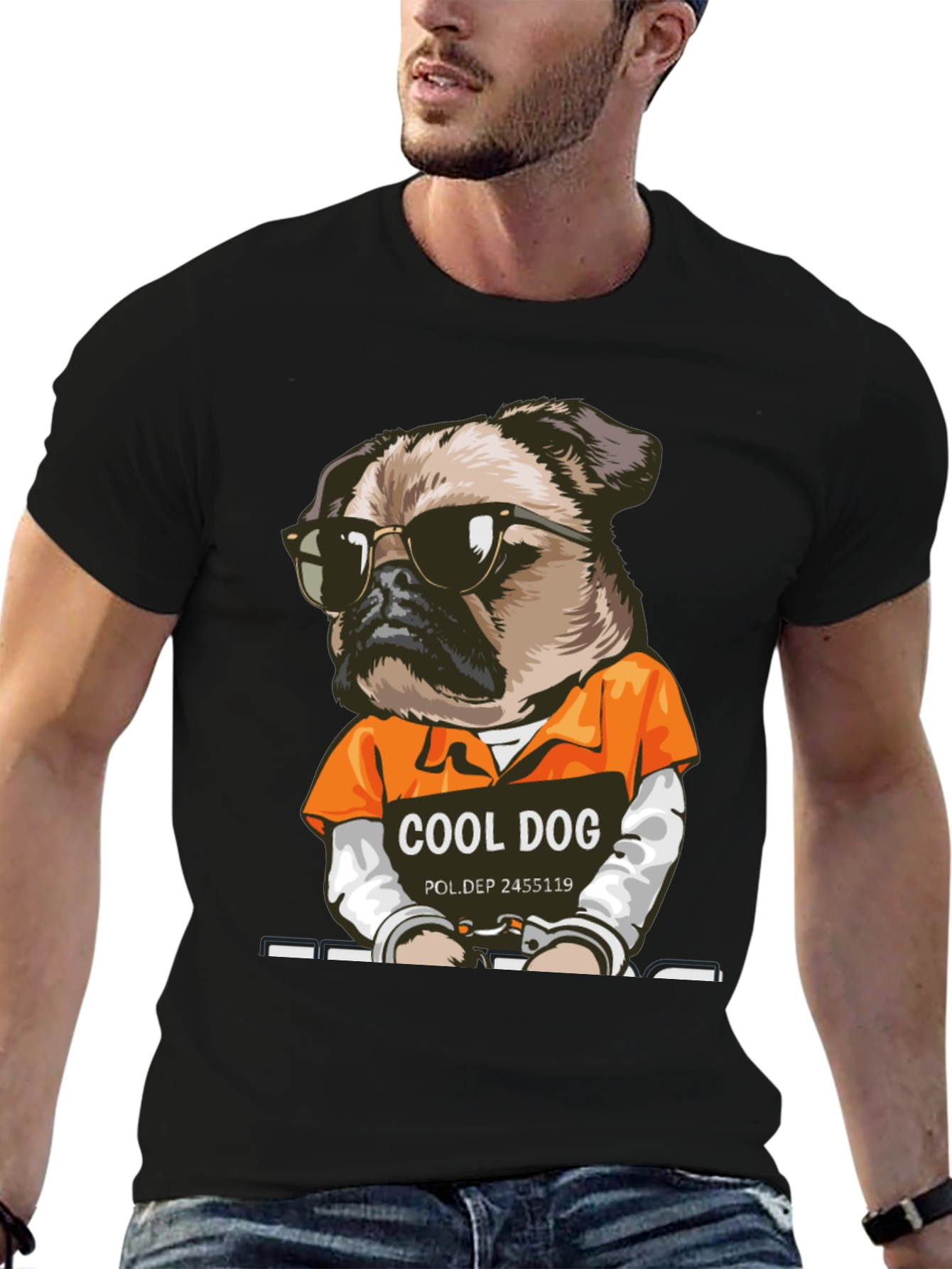 Cool Dog Inmate Graphic T-Shirt