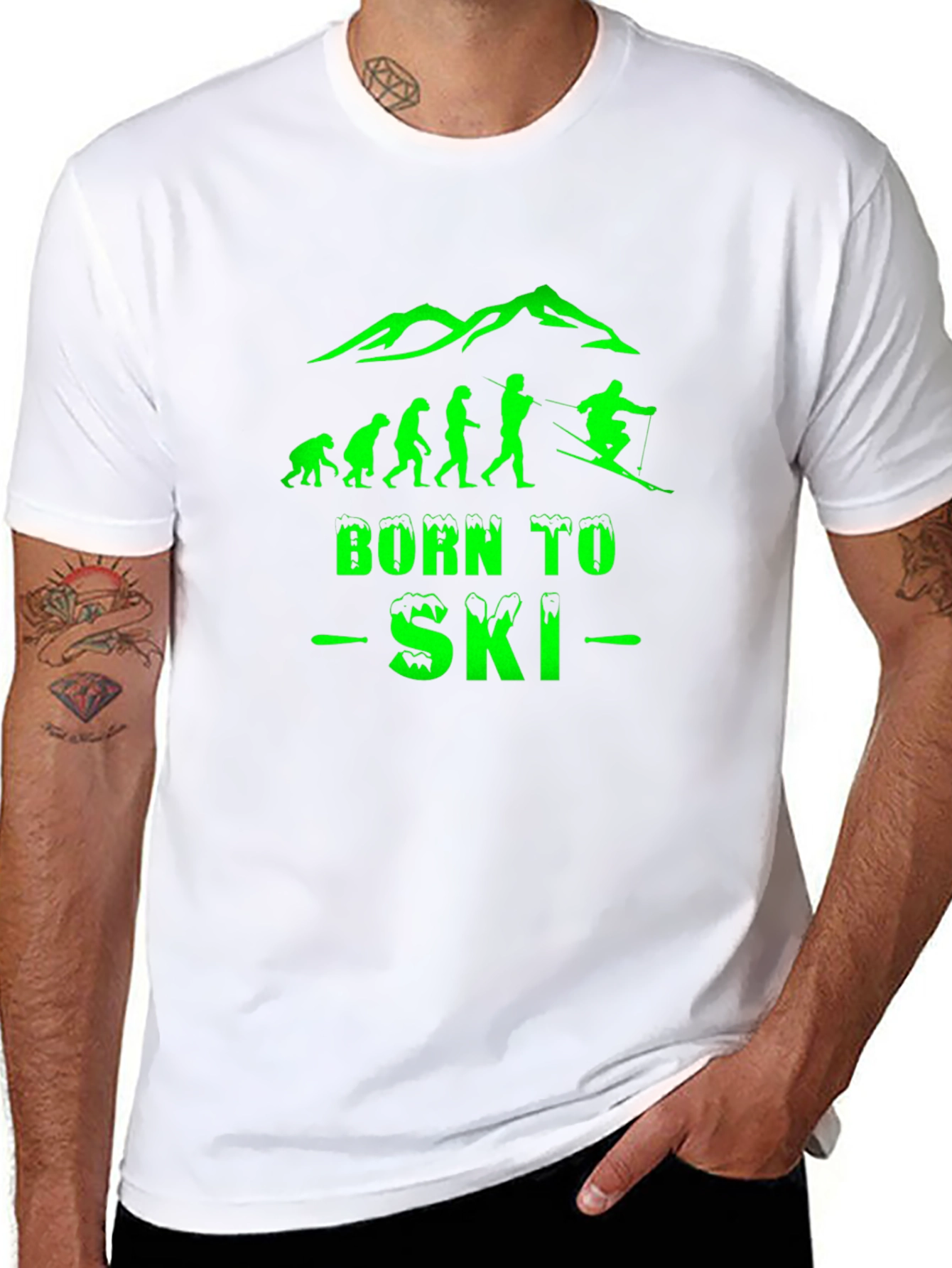 Born To Ski Evolution T-Shirt - Black