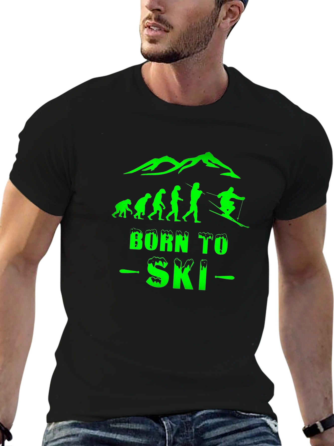 Born To Ski Evolution T-Shirt - Black
