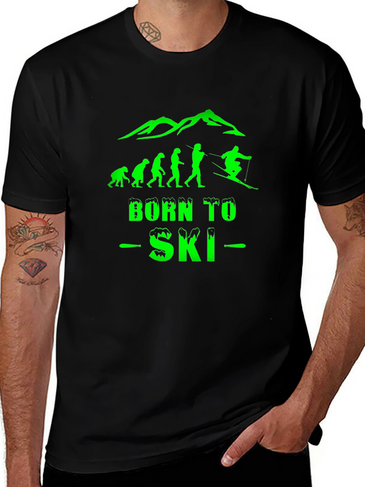 Born To Ski Evolution T-Shirt - Black