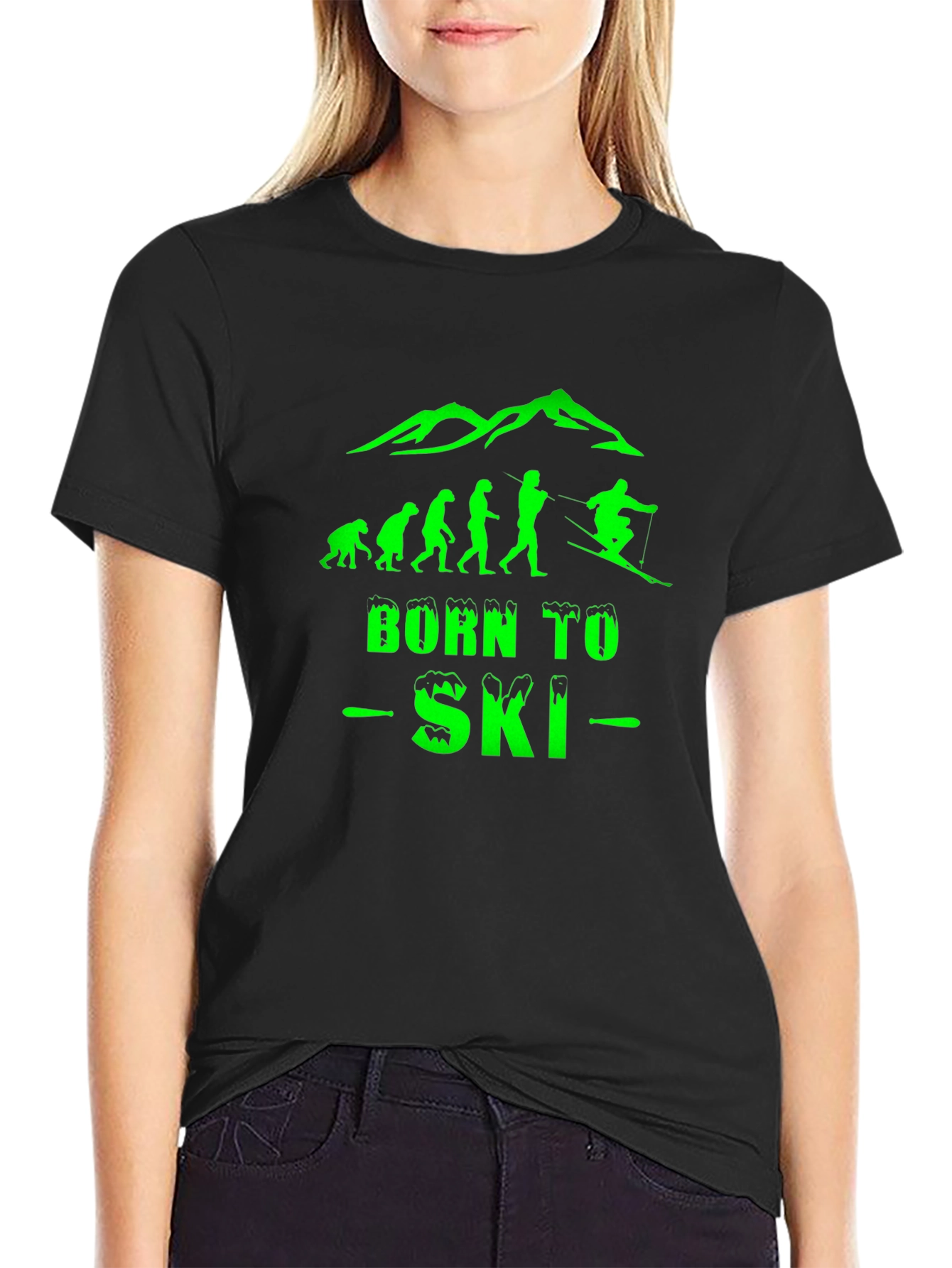 Born To Ski Evolution T-Shirt - Black