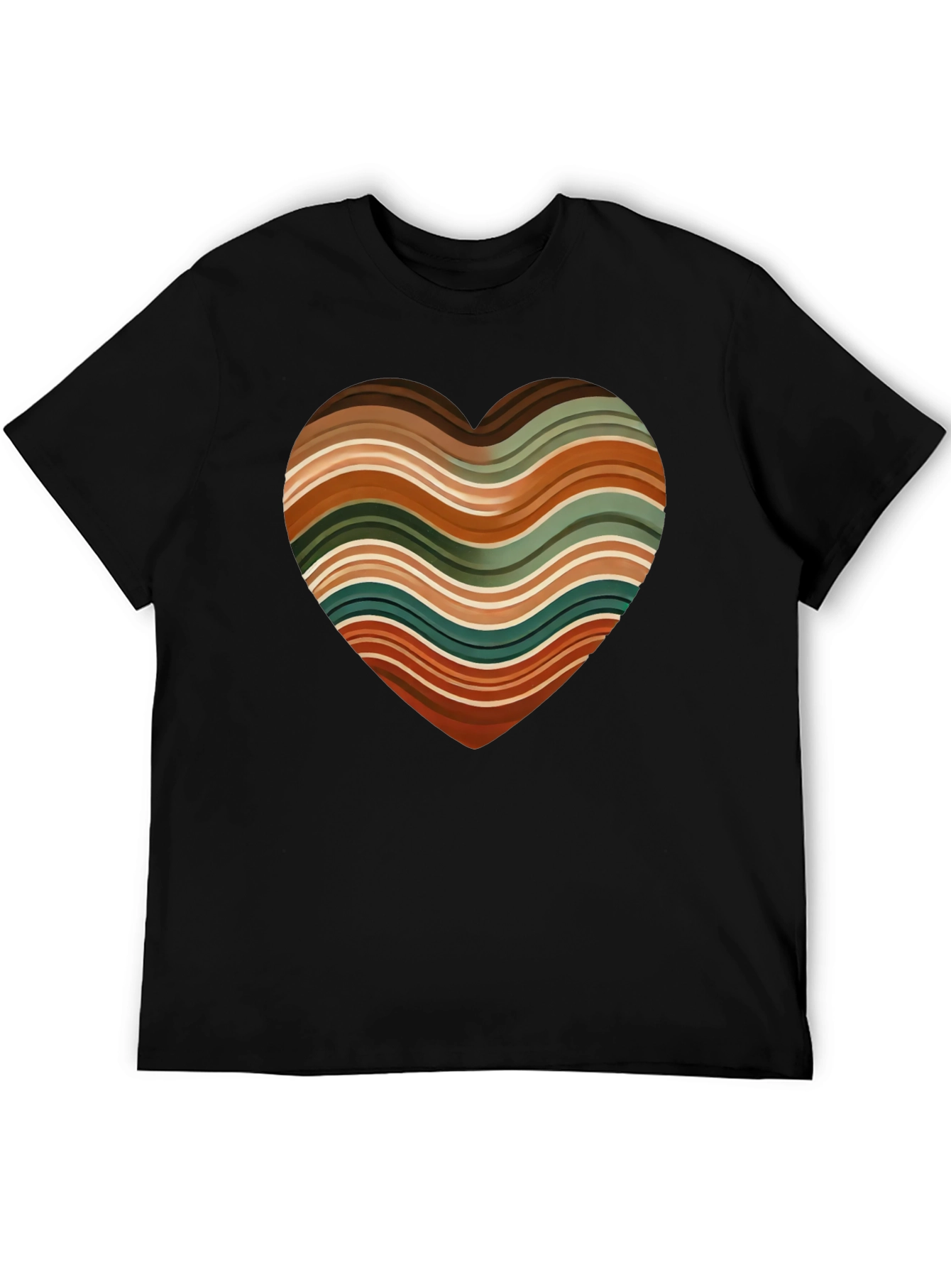 Retro Striped Heart Graphic Tee