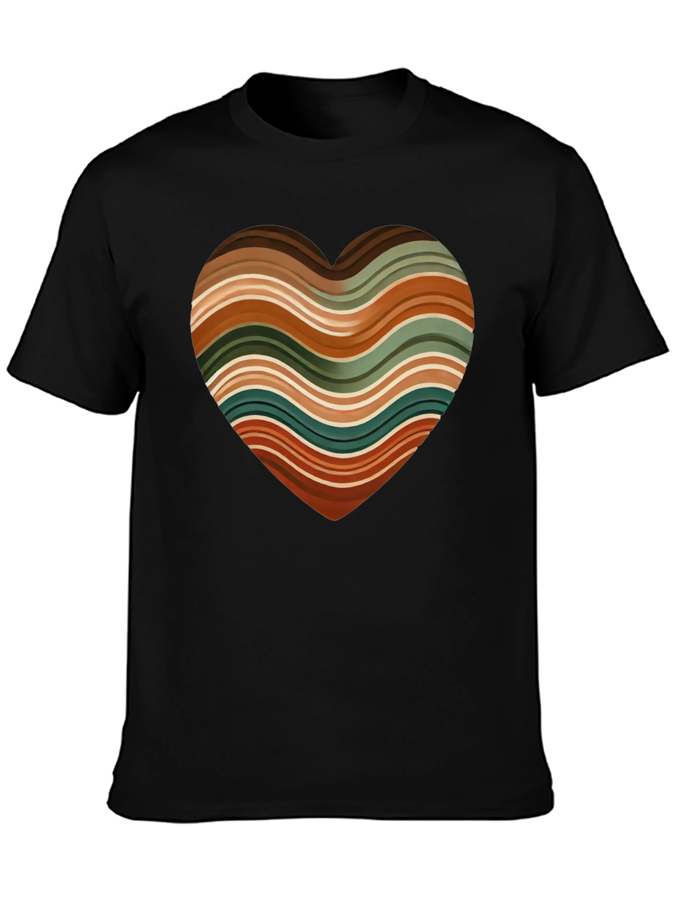 Retro Striped Heart Graphic Tee