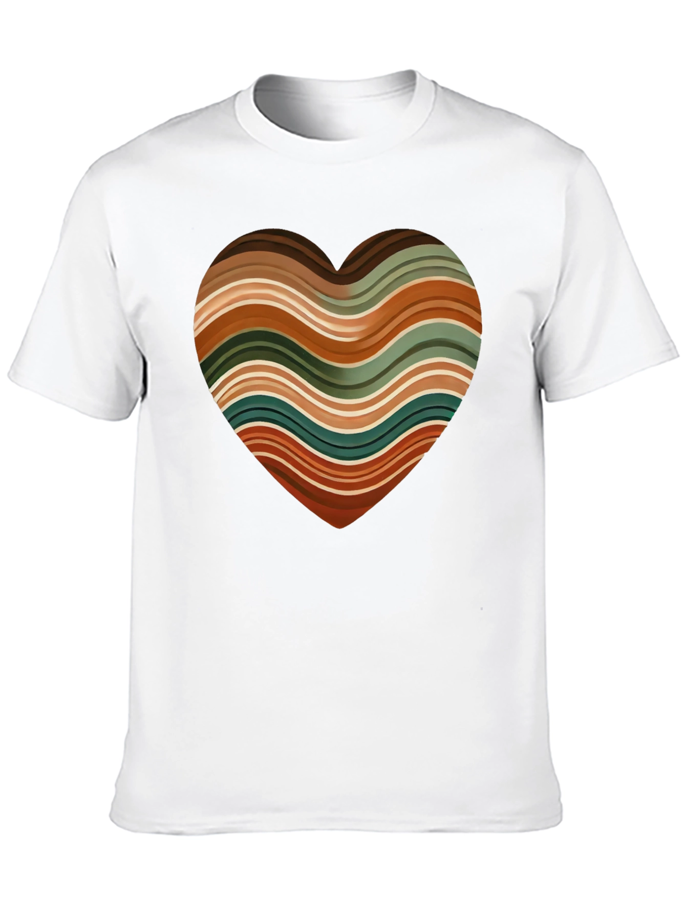 Retro Striped Heart Graphic Tee