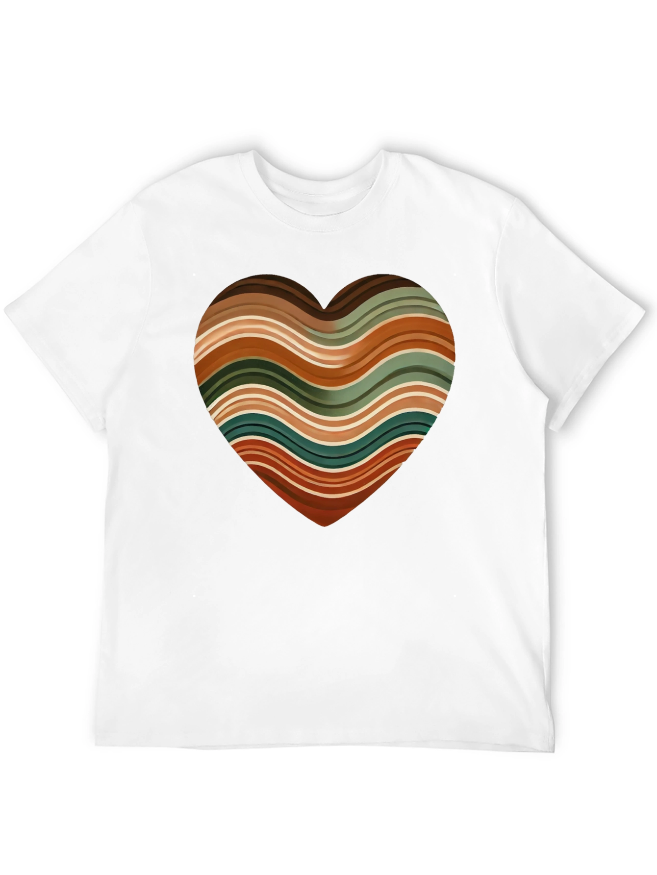Retro Striped Heart Graphic Tee