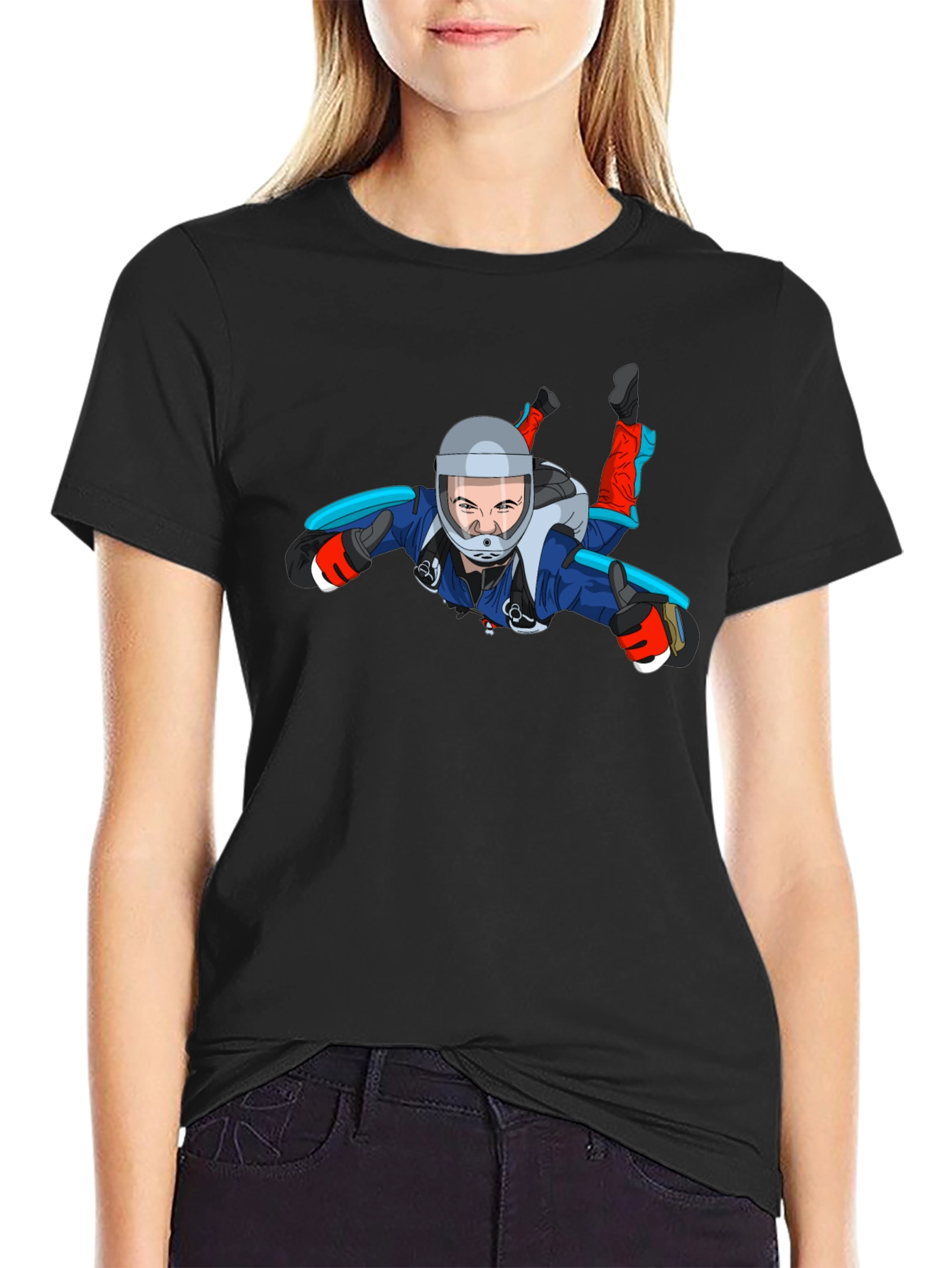 Skydiving Graphic Tee - Black Unisex T-Shirt