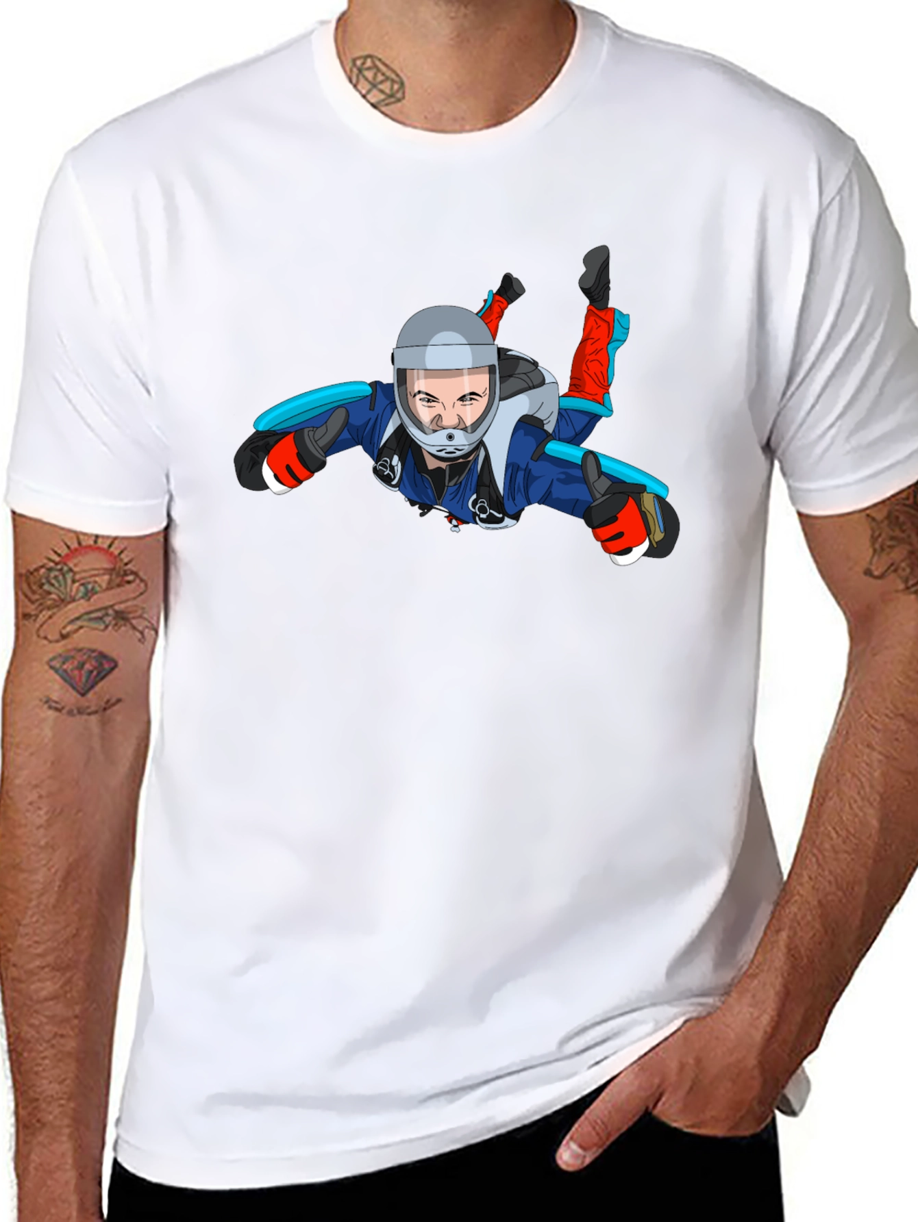 Skydiving Graphic Tee - Black Unisex T-Shirt