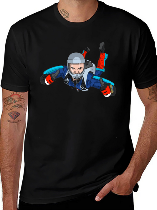 Skydiving Graphic Tee - Black Unisex T-Shirt