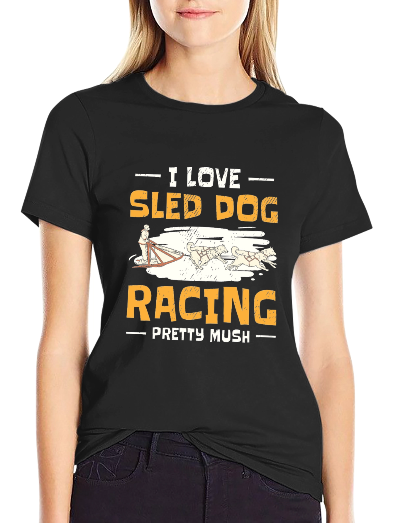 I Love Sled Dog Racing Graphic Tee