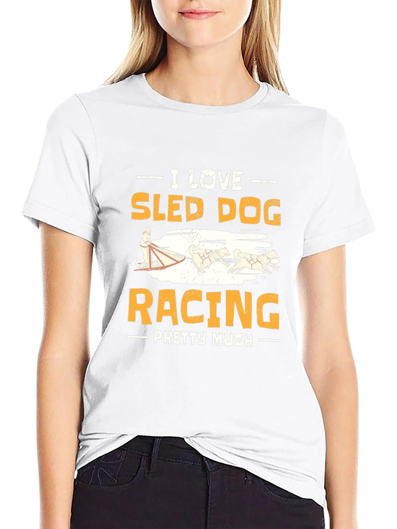 I Love Sled Dog Racing Graphic Tee