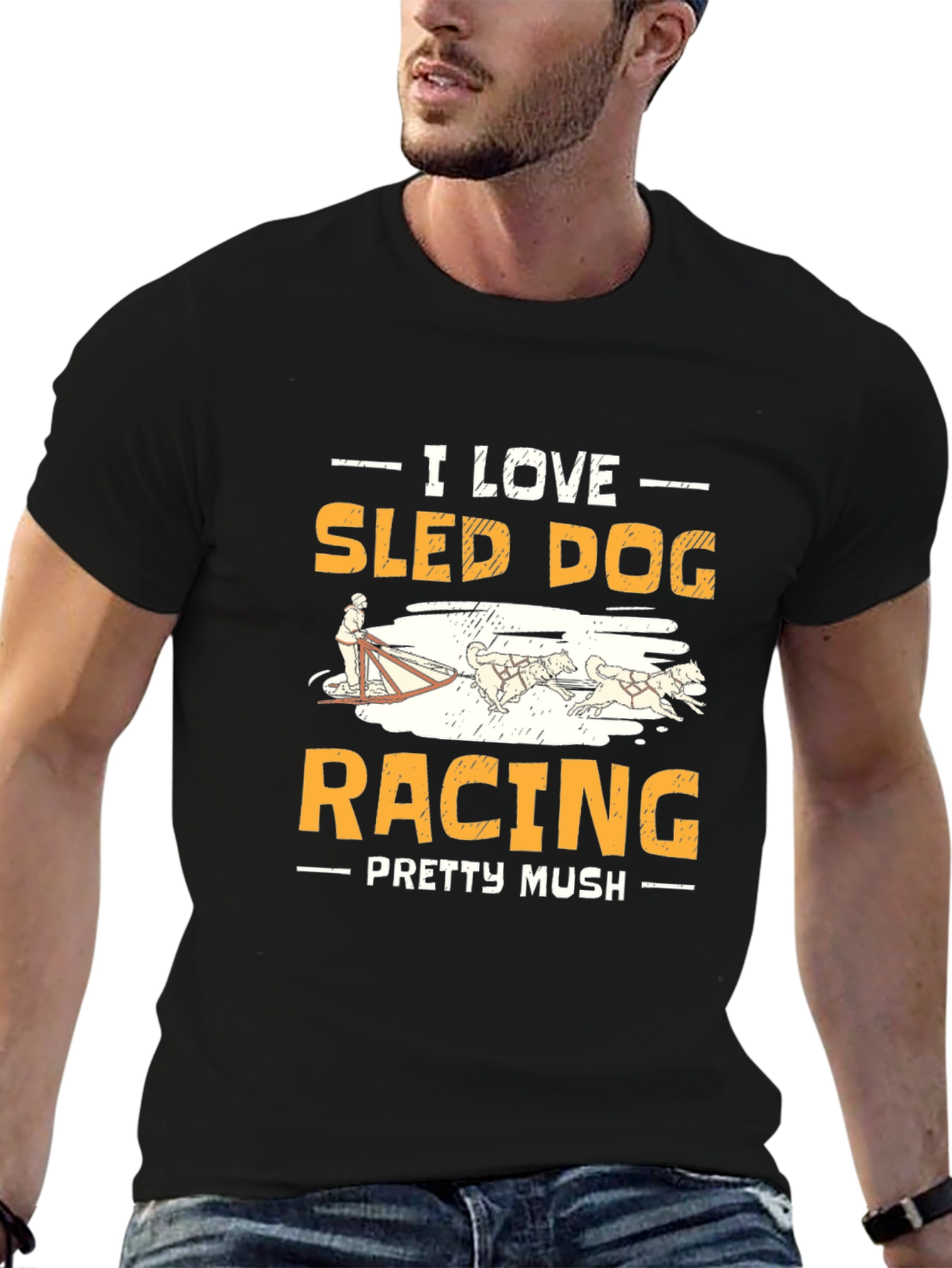 I Love Sled Dog Racing Graphic Tee