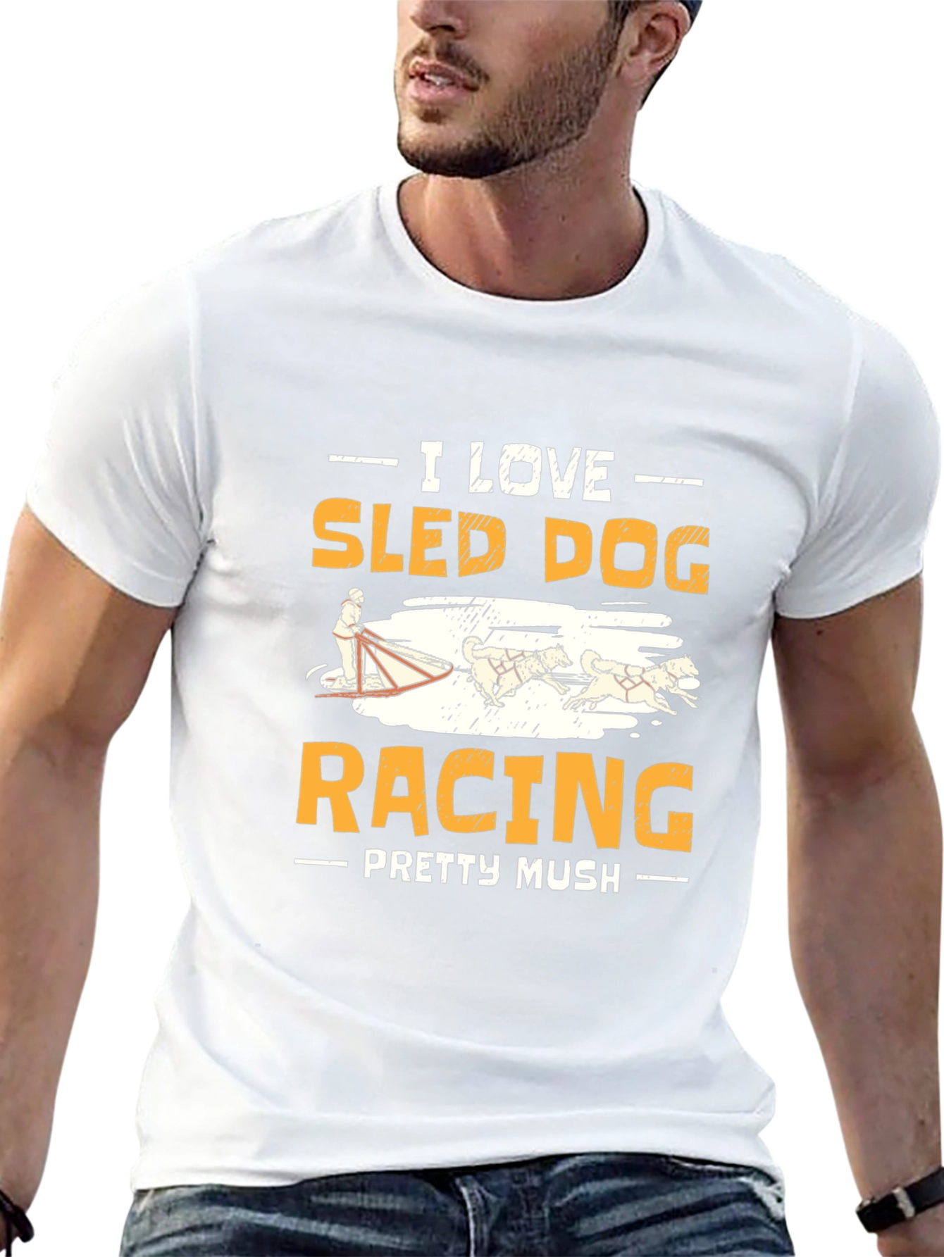 I Love Sled Dog Racing Graphic Tee