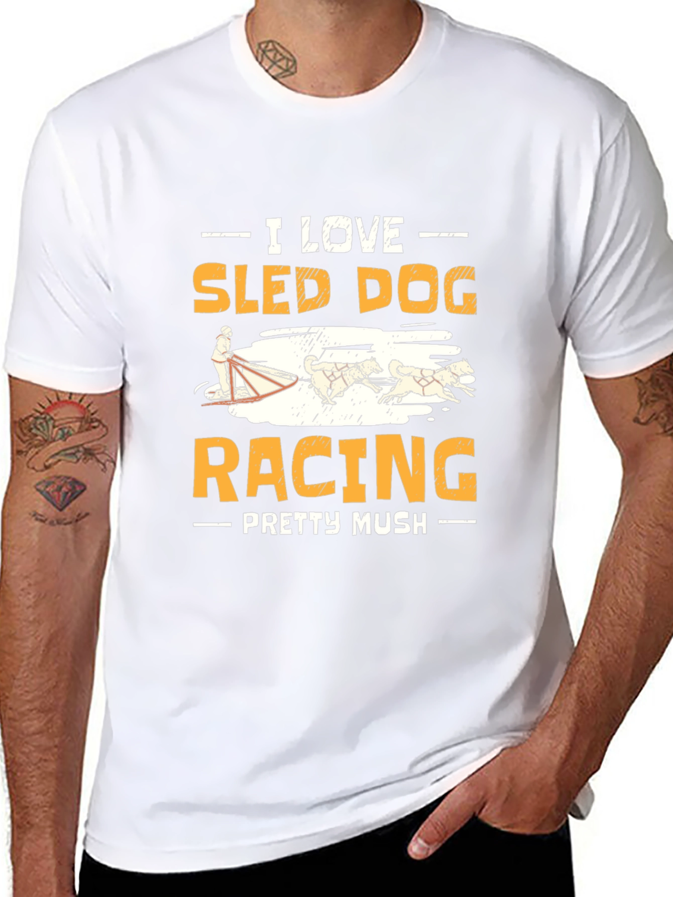 I Love Sled Dog Racing Graphic Tee