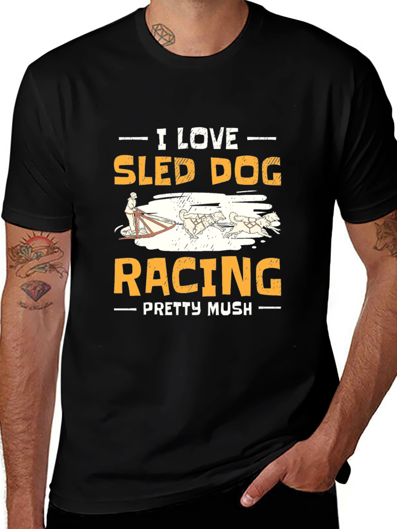 I Love Sled Dog Racing Graphic Tee