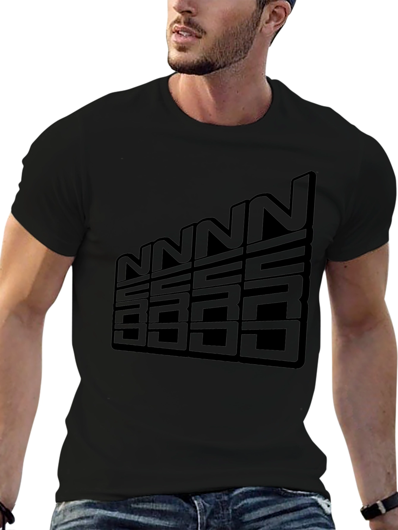 Black Graphic Tee - NUCC Letter Design