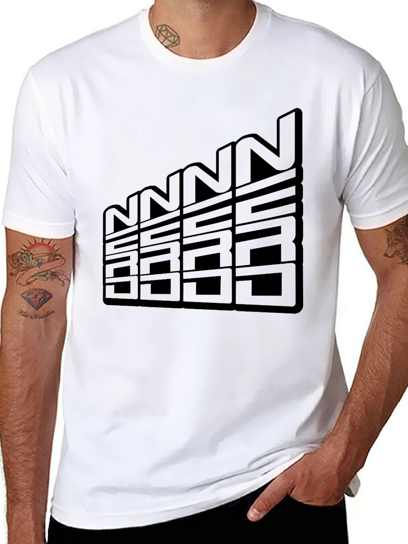 Black Graphic Tee - NUCC Letter Design