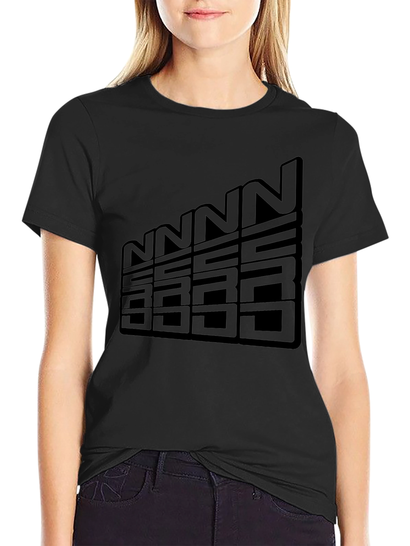 Black Graphic Tee - NUCC Letter Design
