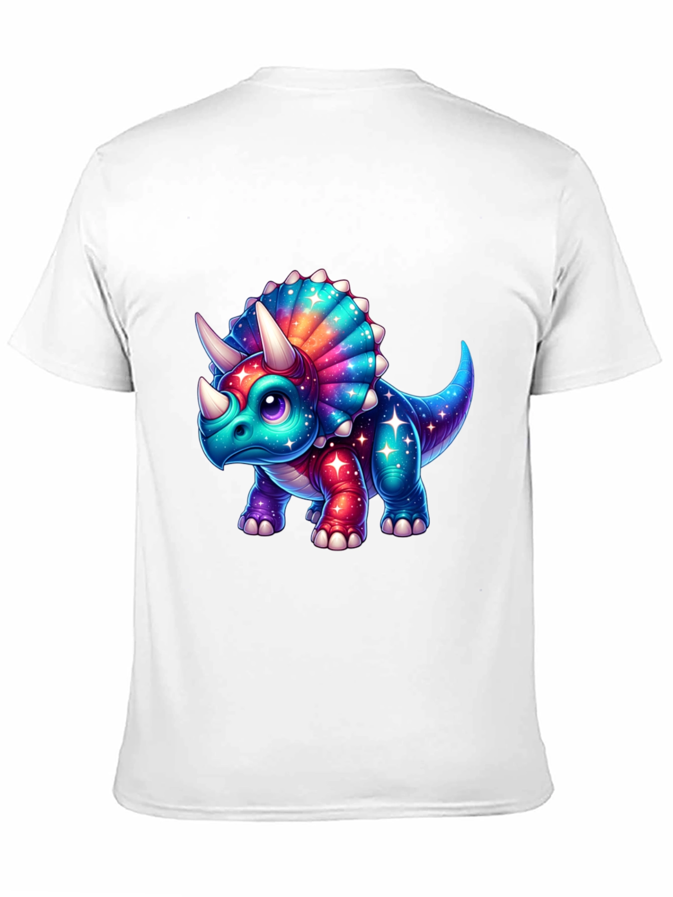 Cosmic Triceratops Graphic Tee - Black