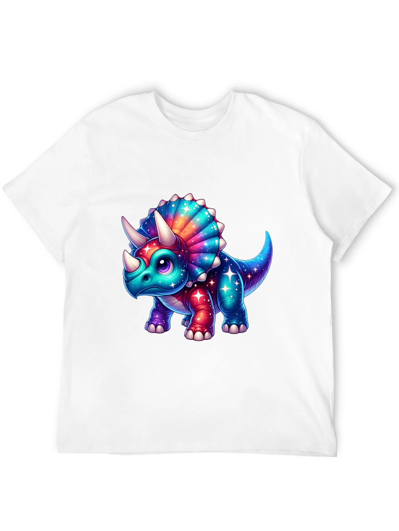 Cosmic Triceratops Graphic Tee - Black