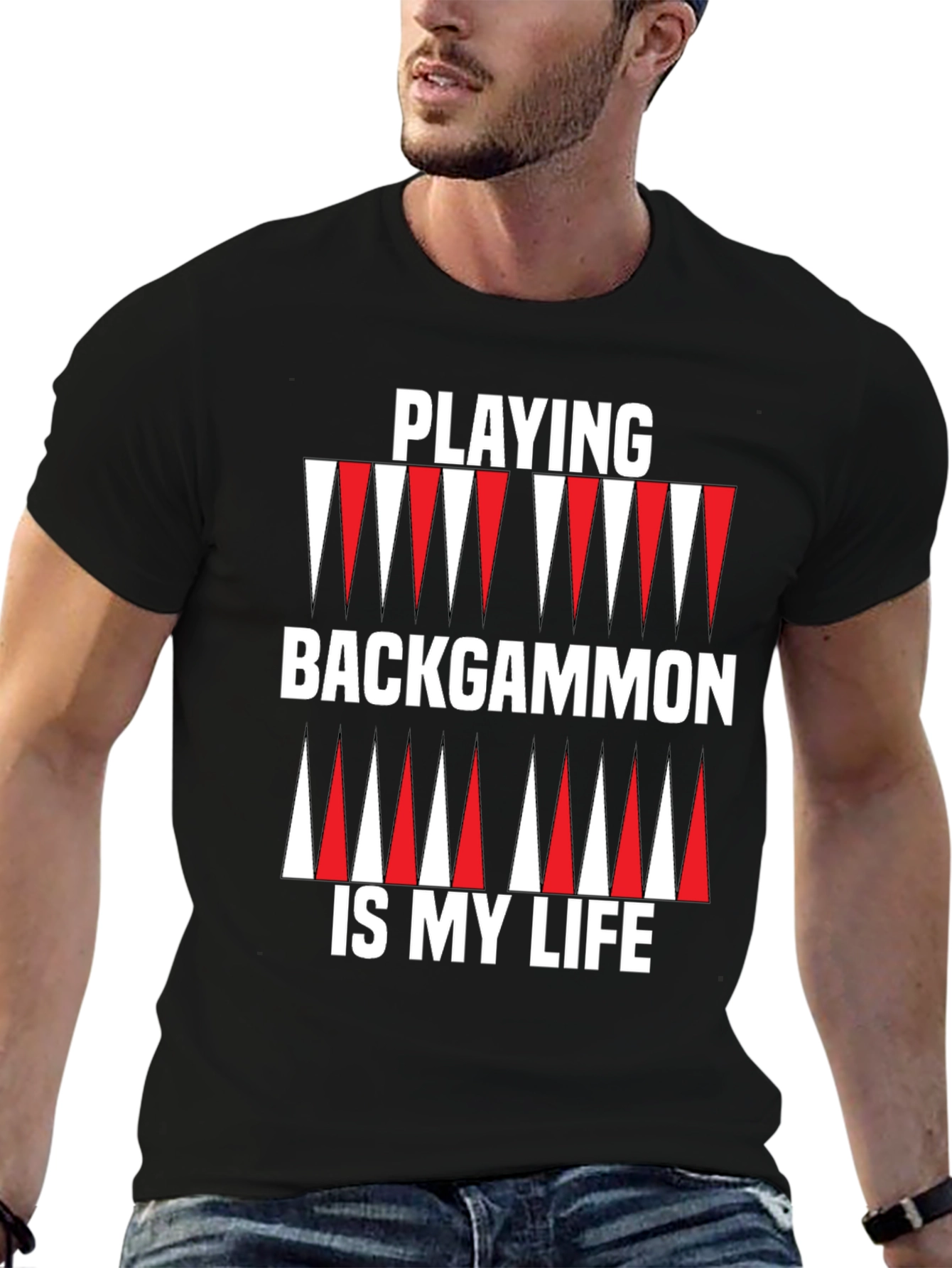 Backgammon Life T-Shirt - Black Graphic Tee