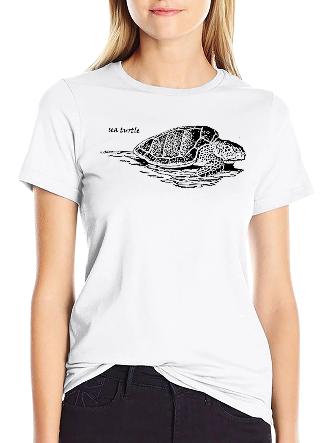 Sea Turtle Graphic T-Shirt - Black Casual Tee