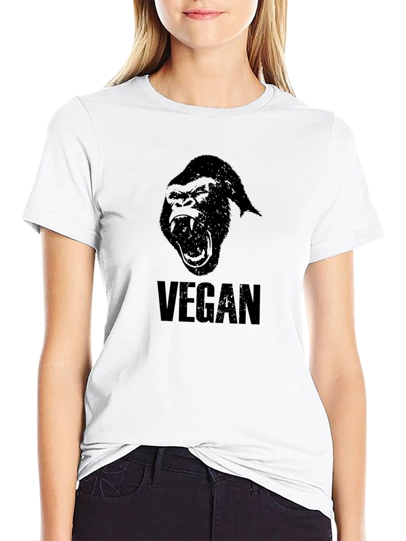 Vegan Gorilla Graphic T-Shirt - Bold Statement Tee