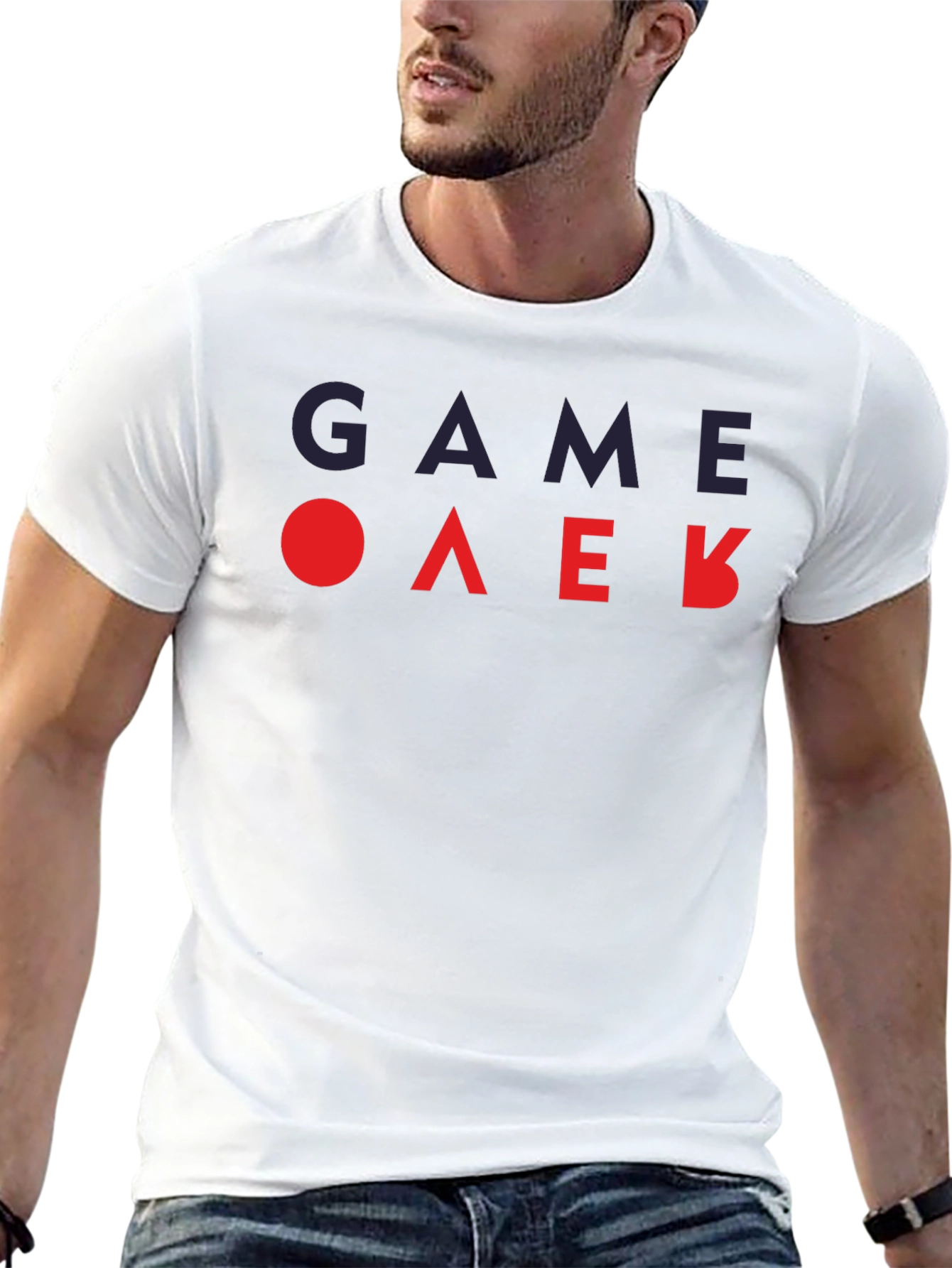 Game Over Graphic Tee - Black Cotton T-Shirt