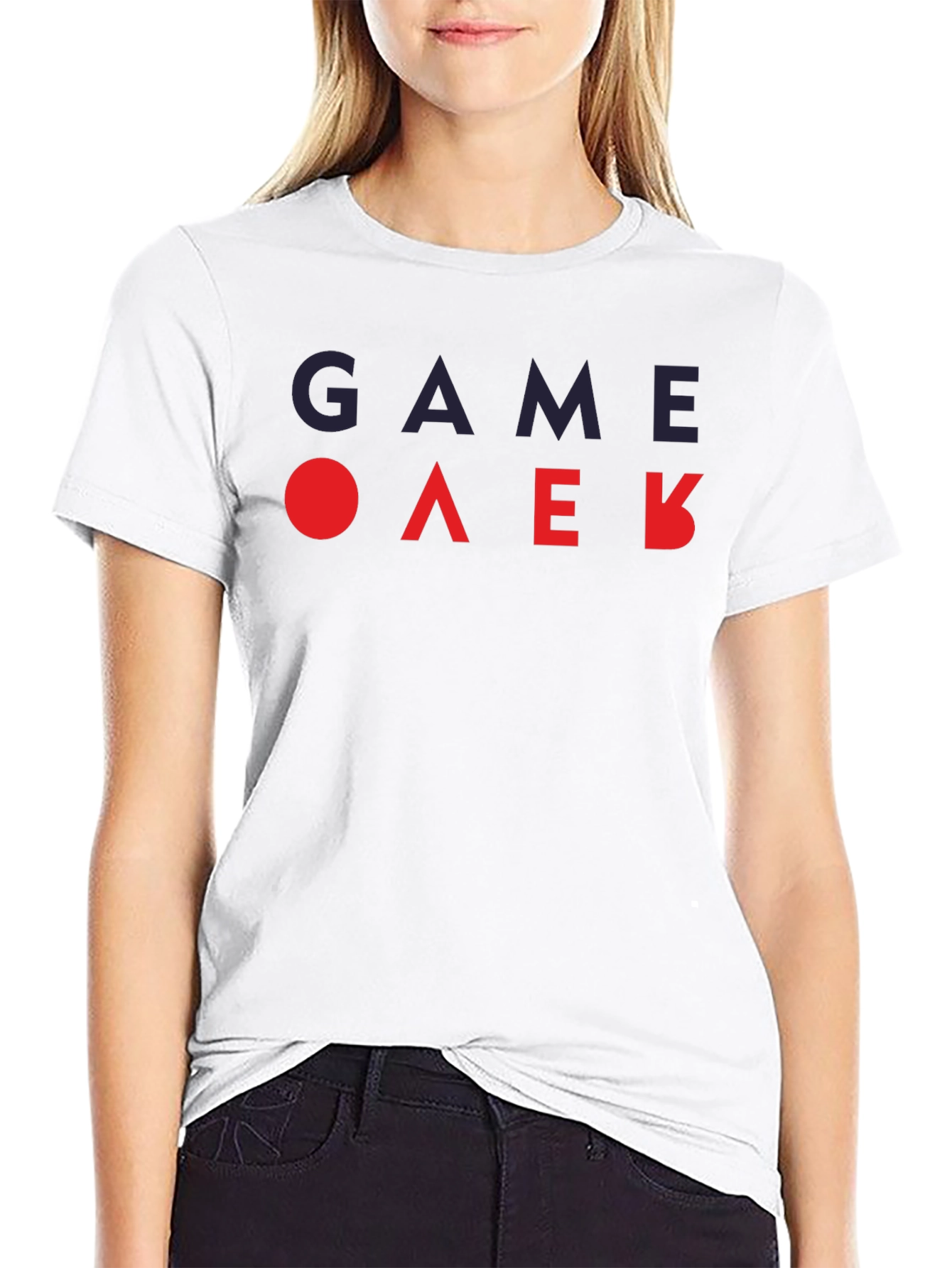 Game Over Graphic Tee - Black Cotton T-Shirt