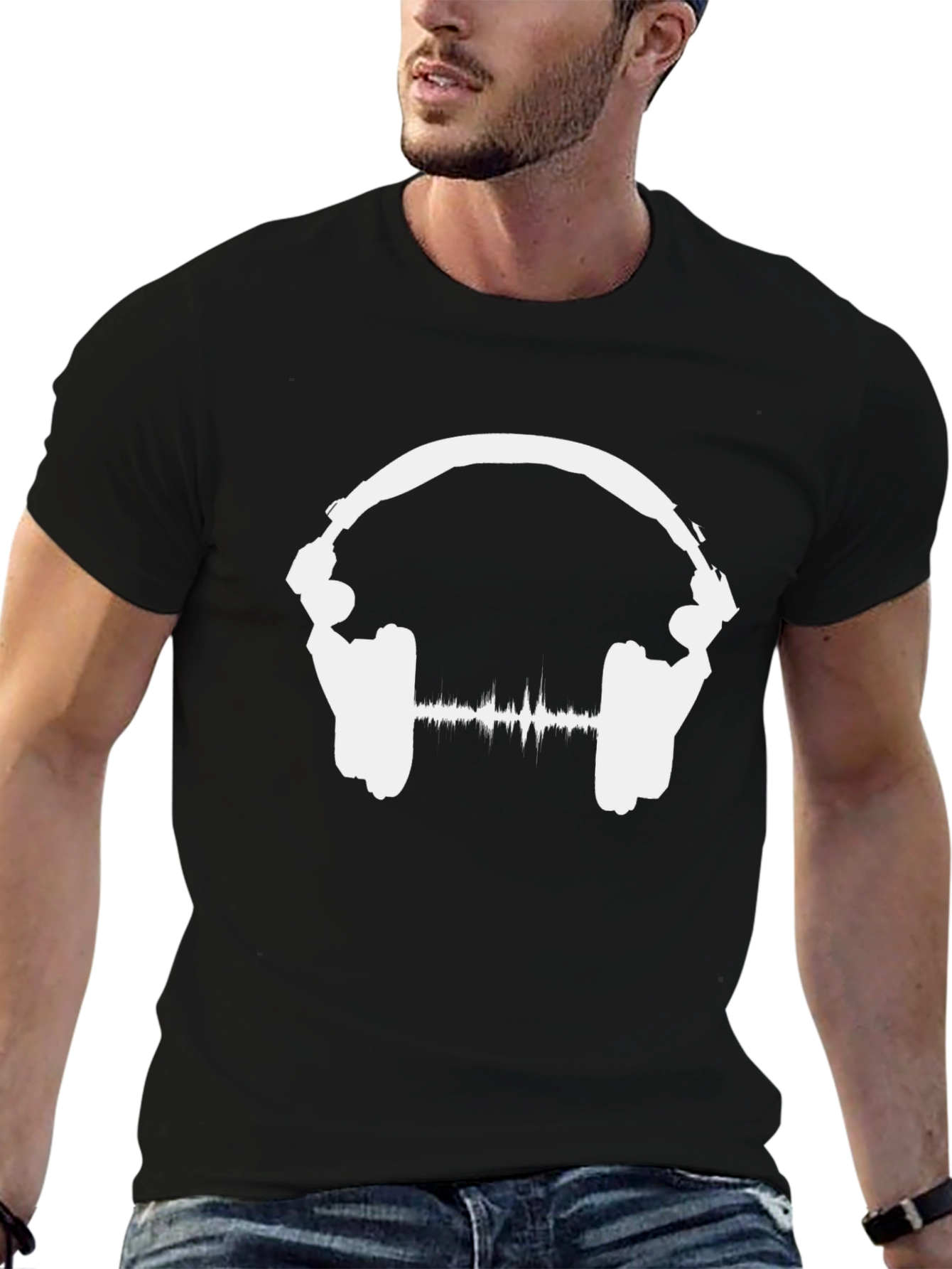 Sound Wave Headphones Graphic Tee