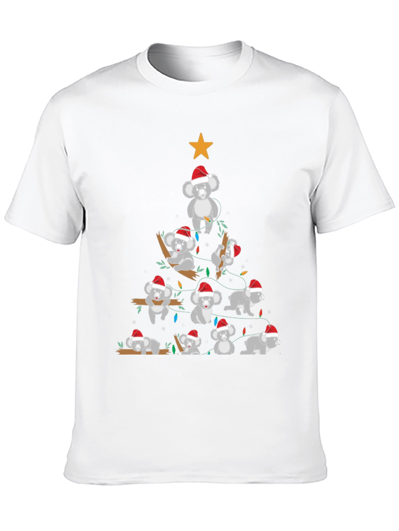 Koala Christmas Tree Black T-Shirt