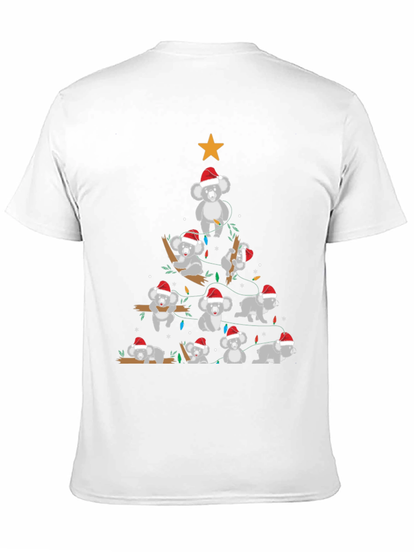 Koala Christmas Tree Black T-Shirt
