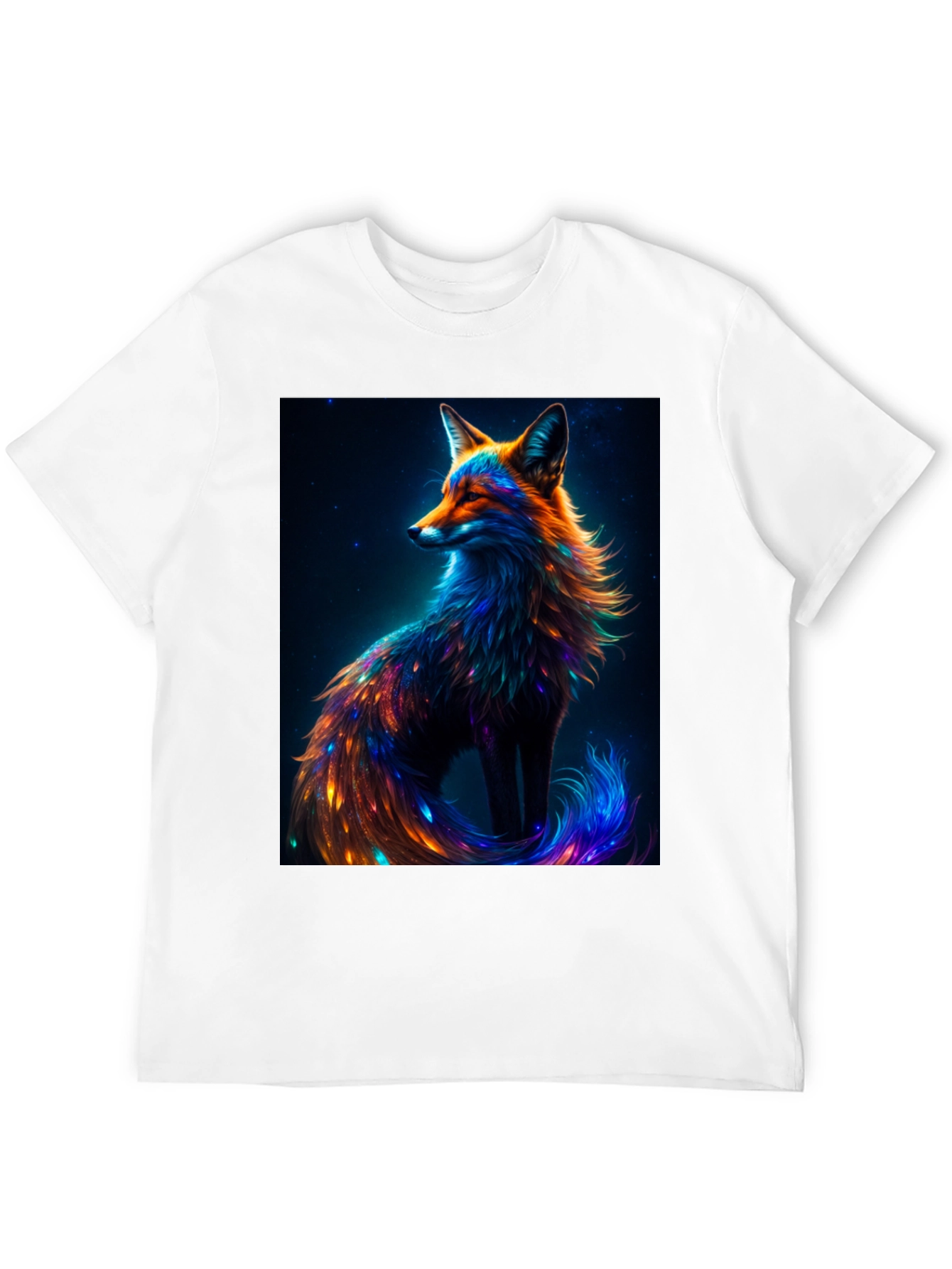 Galaxy Fox Graphic Tee - Unique Animal Print T-Shirt