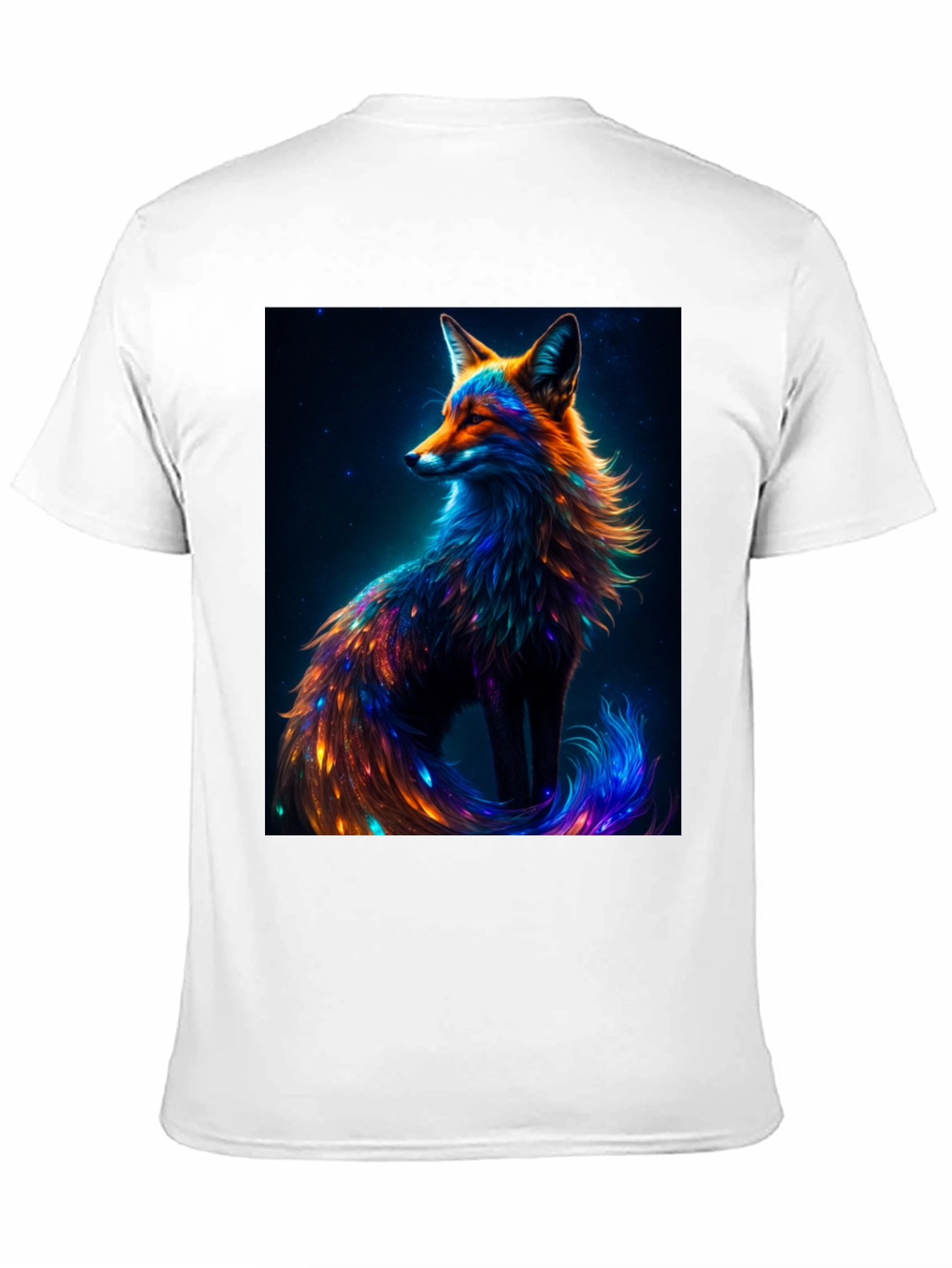 Galaxy Fox Graphic Tee - Unique Animal Print T-Shirt