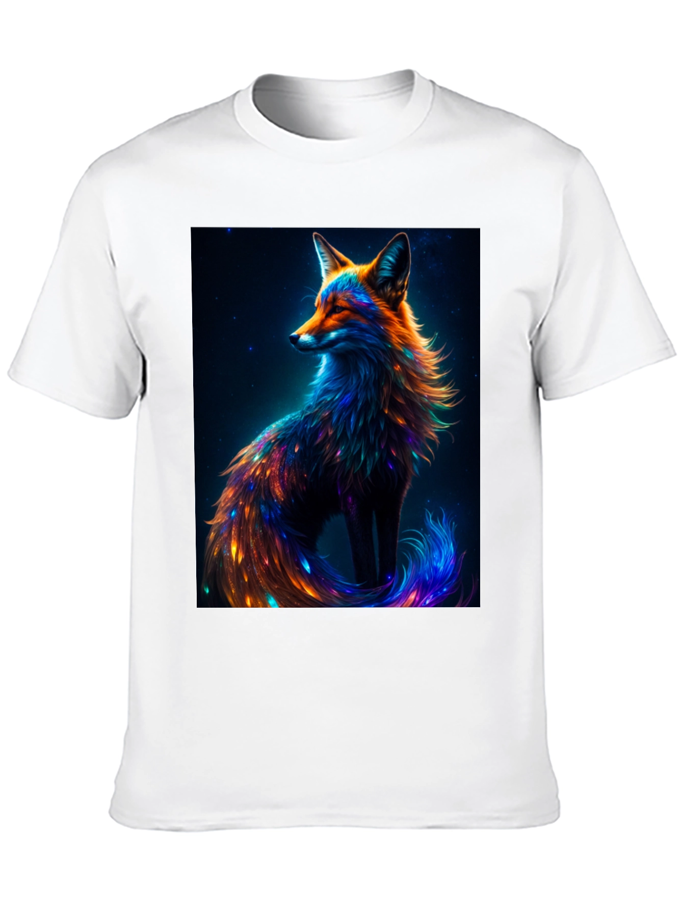 Galaxy Fox Graphic Tee - Unique Animal Print T-Shirt
