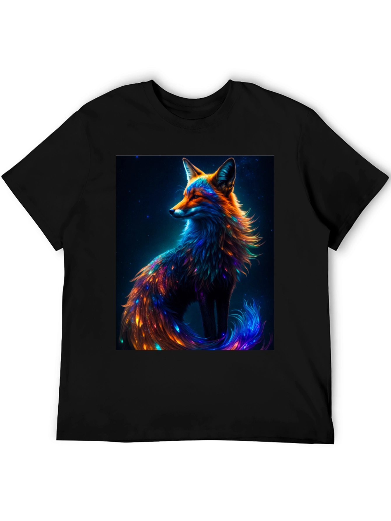 Galaxy Fox Graphic Tee - Unique Animal Print T-Shirt