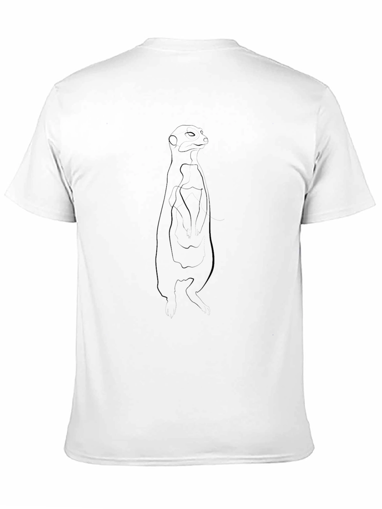 Meerkat Outline Black T-Shirt - Cool Animal Tee