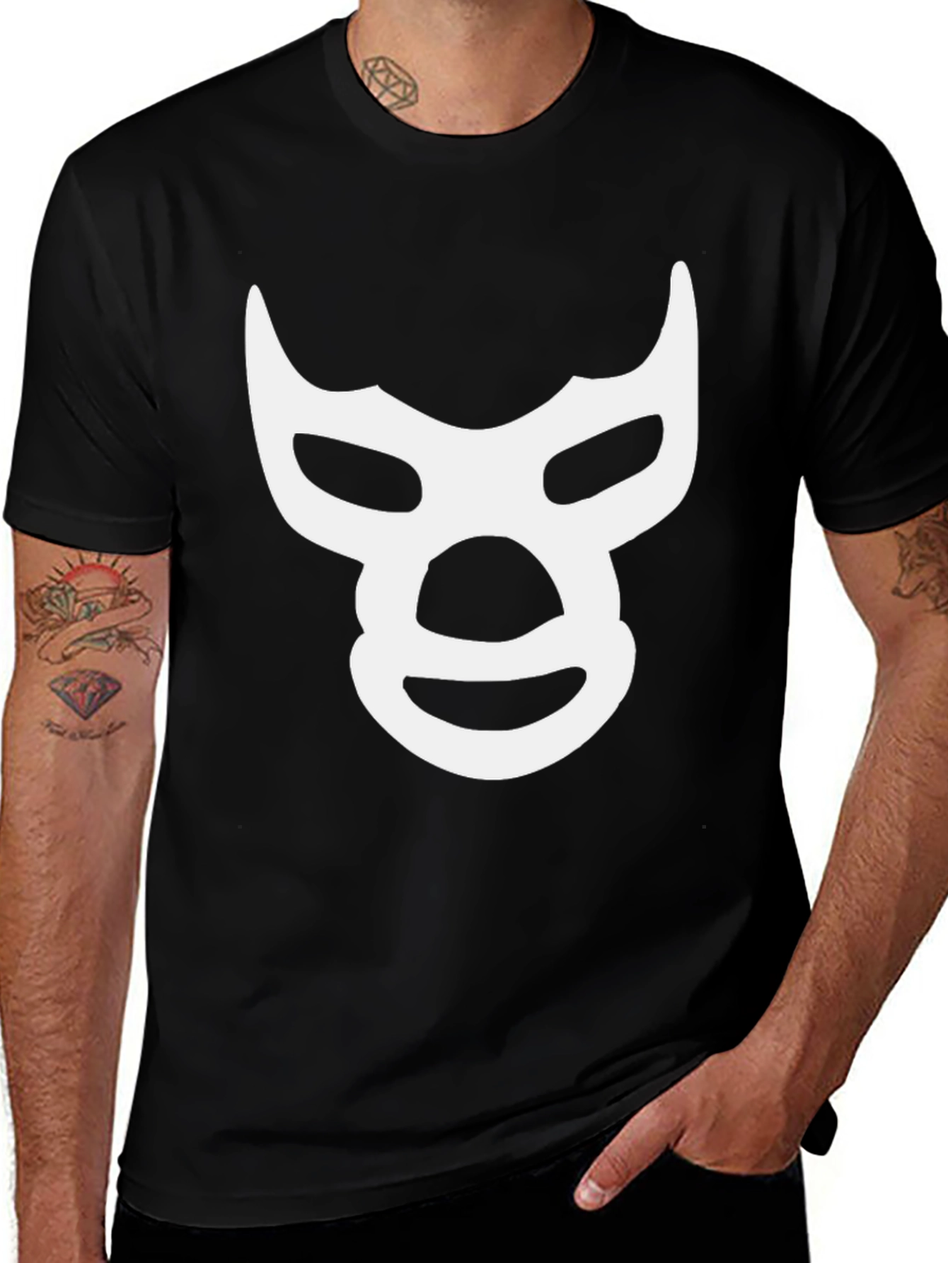 Lucha Libre Mask T-Shirt - Black Wrestling
