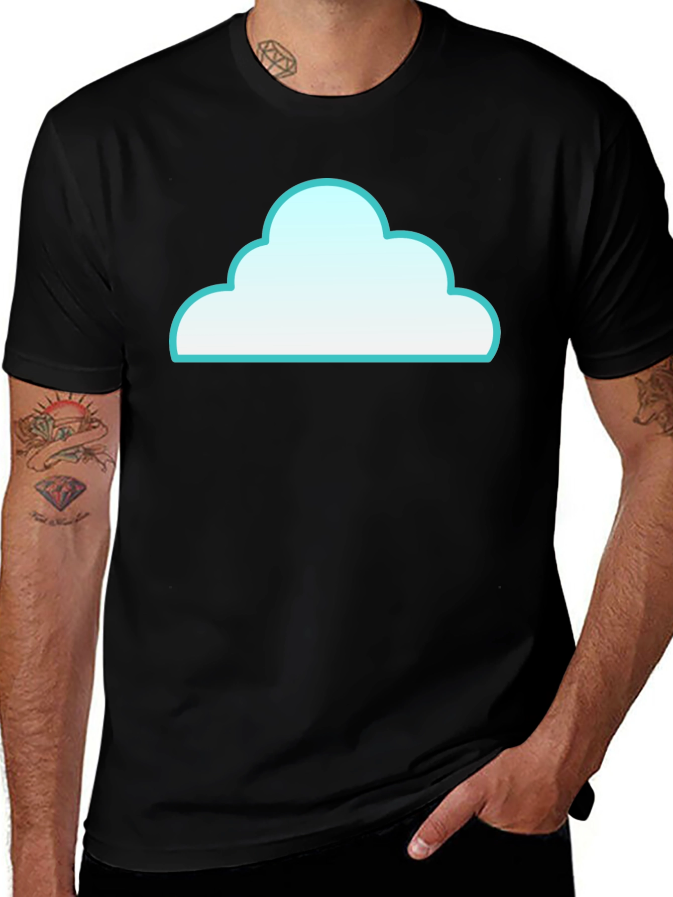 Cloud Graphic Black T-Shirt