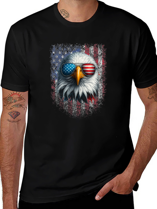 Patriotic Eagle T-Shirt - American Flag Sunglasses